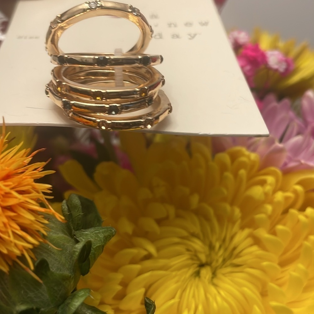 A New Day Gold Tone Stackable Rings New - Picture 2 of 6